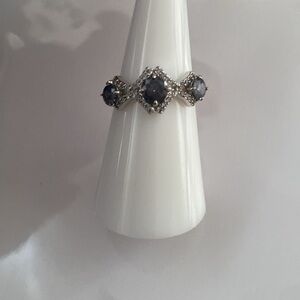 Bomb Party The Marguerite Ring with Black Ice Crystal